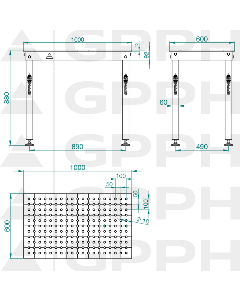 Stół Spawalniczy BASIC 12mm - 1000x600mm