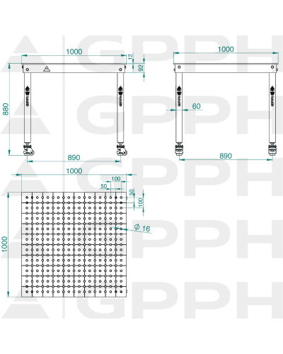 Stół Spawalniczy BASIC 12mm - 1000x1000mm