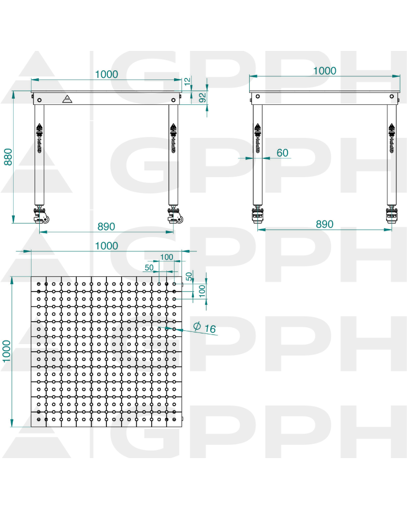 Stół Spawalniczy BASIC 12mm - 1000x1000mm