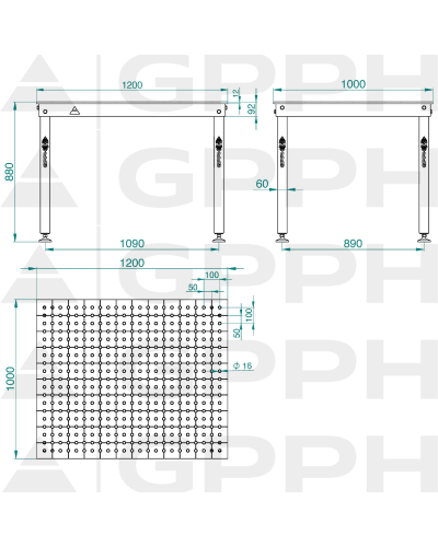 Stół Spawalniczy BASIC 12mm - 1200x1000mm