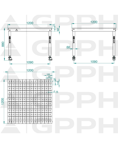 Stół Spawalniczy BASIC 12mm - 1200x1200mm
