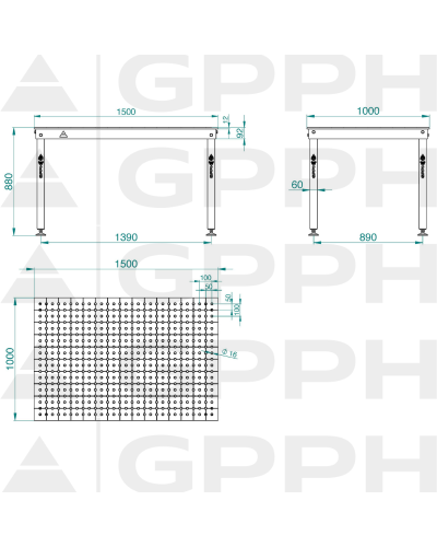 Stół Spawalniczy BASIC 12mm - 1500x1000mm