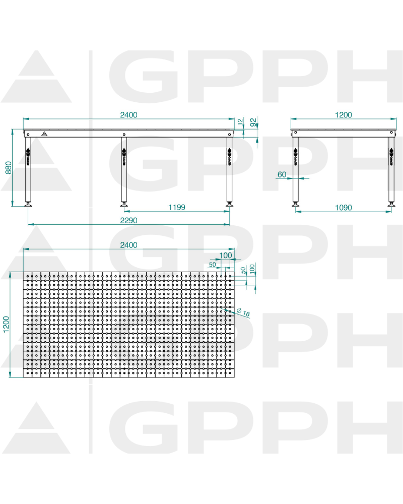 Stół Spawalniczy BASIC 12mm - 2400x1200mm
