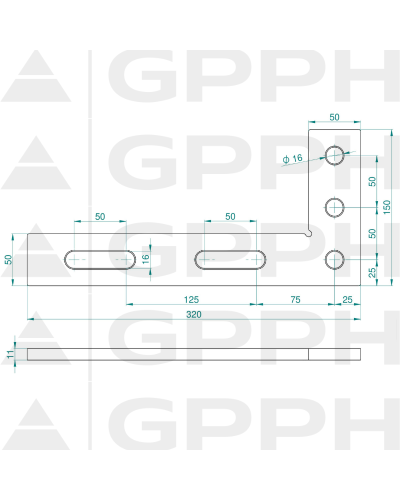 Winkiel płaski 320x150mm