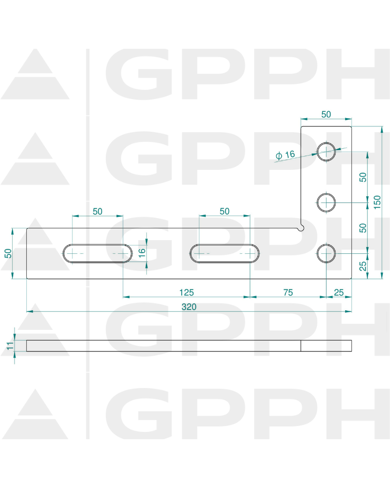 Winkiel płaski 320x150mm