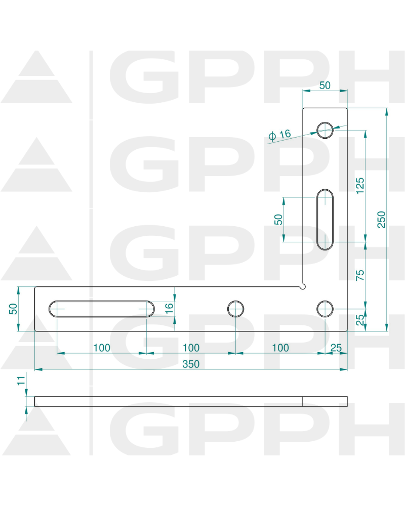 Winkiel płaski 350x250mm