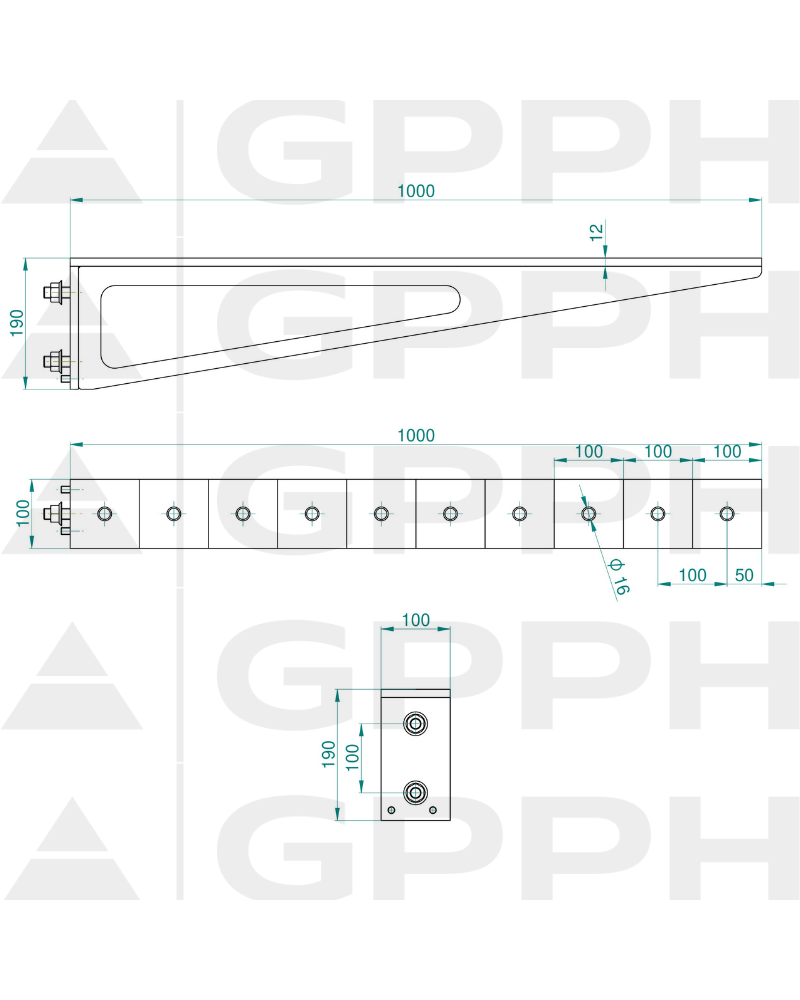Przedłużenie 1000x100mm - GPPH Stoły spawalnicze