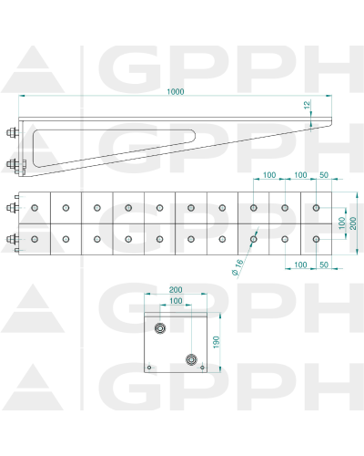 Przedłużenie 1000x200mm - GPPH Stoły spawalnicze