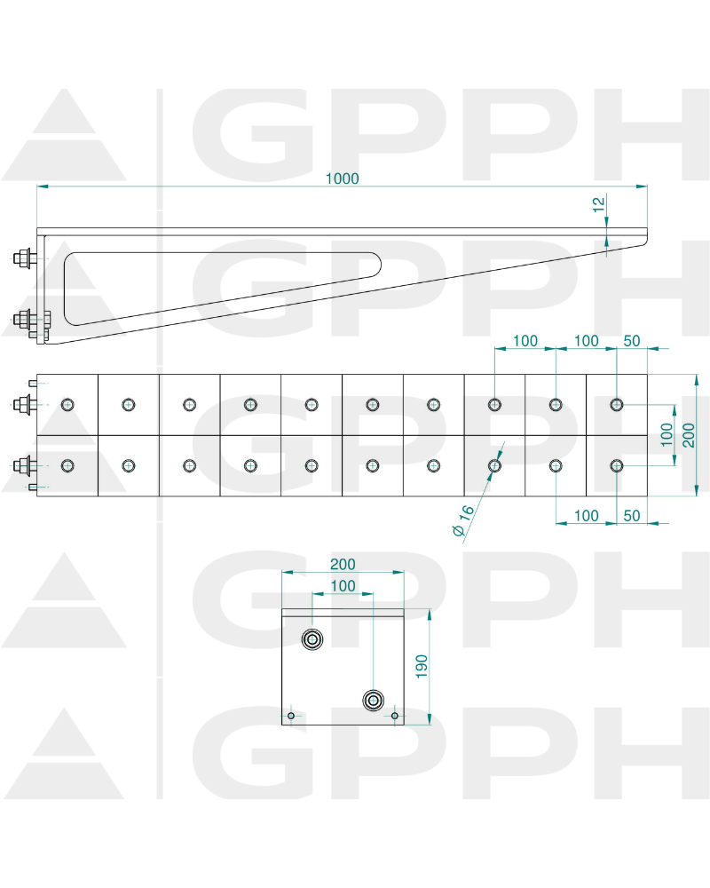 Przedłużenie 1000x200mm - GPPH Stoły spawalnicze