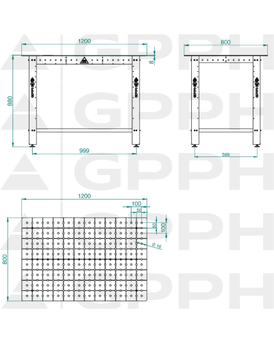 Stół Spawalniczo-montażowy DIY 1200x800 mm - GPPH Group