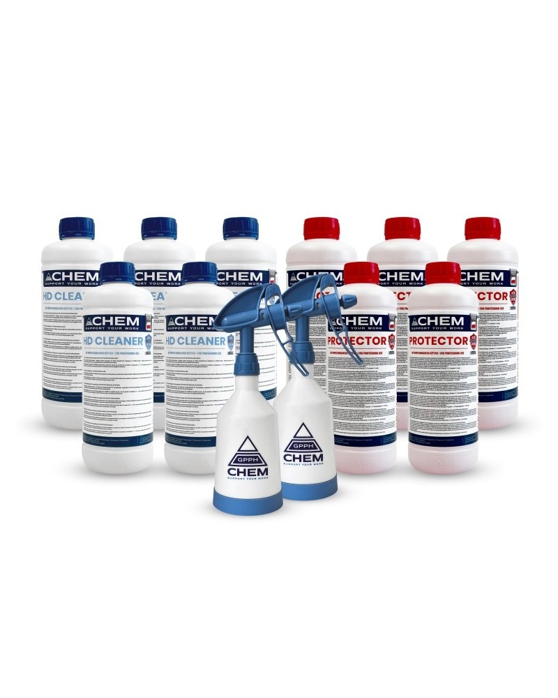 Zestaw preparatów chemicznych 5x HD Cleaner 5x Protector 2x Spryskiwacz GPPH CHEM