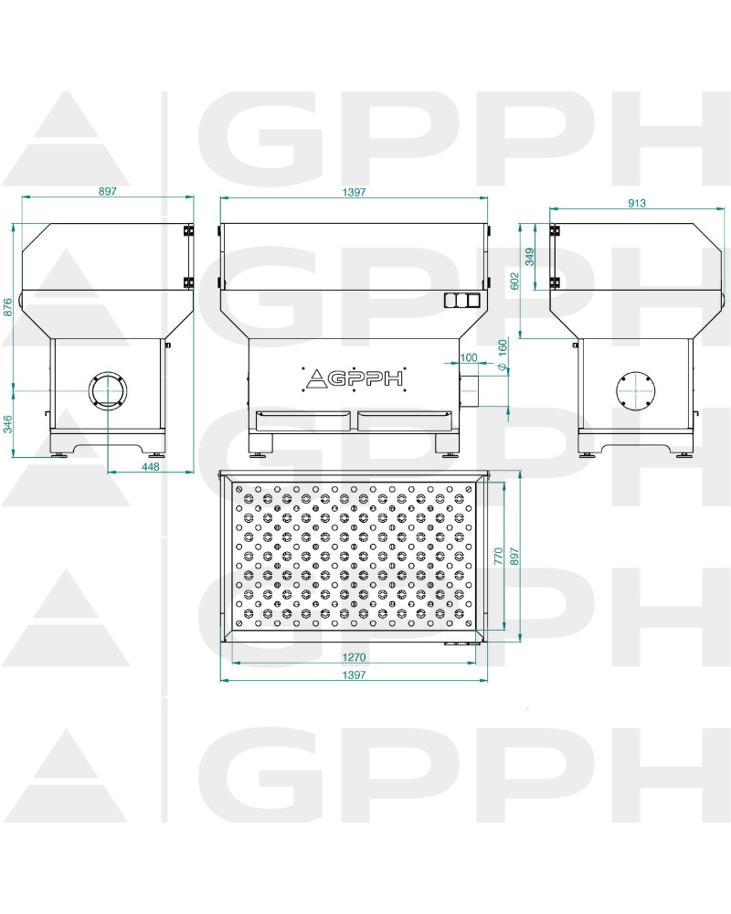 Stanowisko szlifiersko-spawalnicze 1270x770mm - podstawa z osłonami