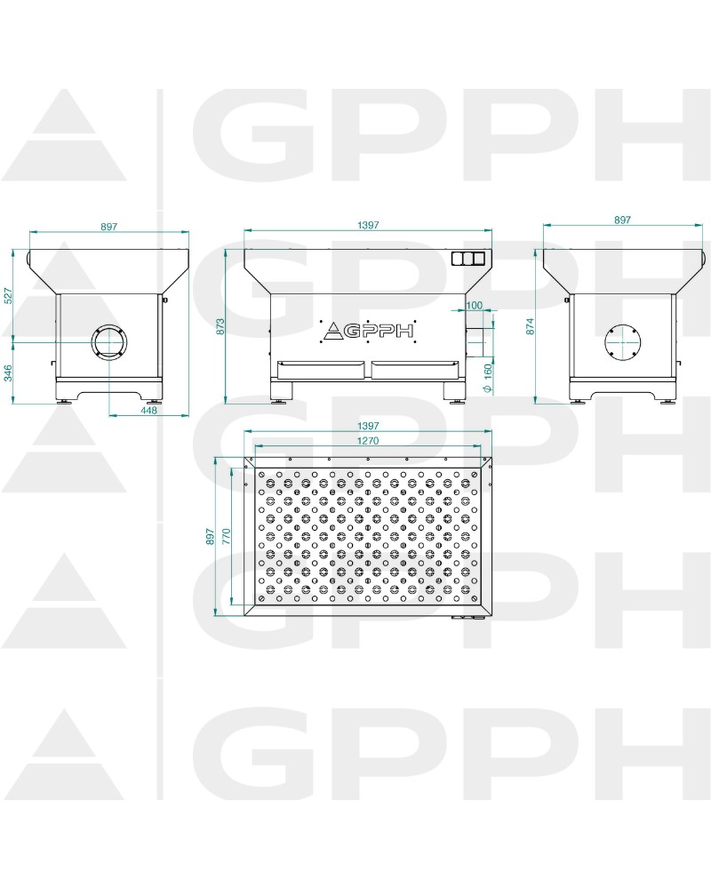 Stanowisko szlifiersko-spawalnicze 1270x770mm - podstawa - GPPH Group