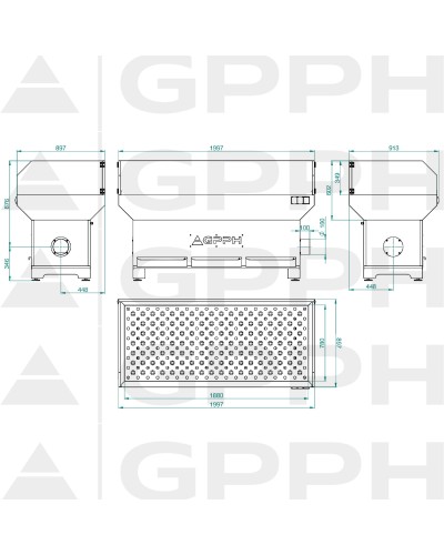 Stanowisko szlifiersko-spawalnicze 1870x770mm - podstawa z osłonami