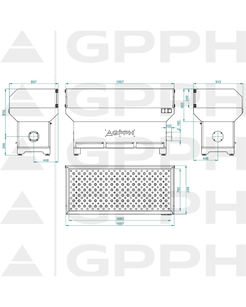 Stanowisko szlifiersko-spawalnicze 1870x770mm - podstawa z osłonami