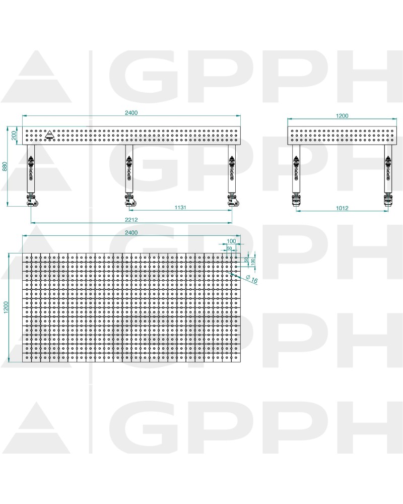 Stół Spawalniczy PLUS INOX 12mm - 2400x1200mm
